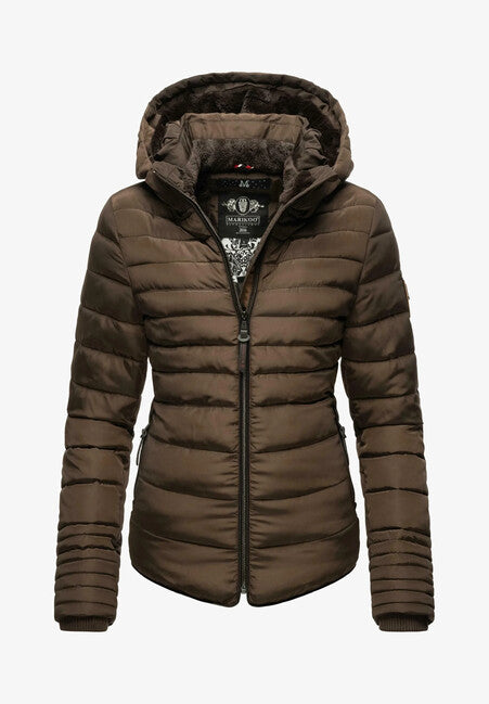 Marikoo Amber giacca invernale da donna con cappuccio, dark choco