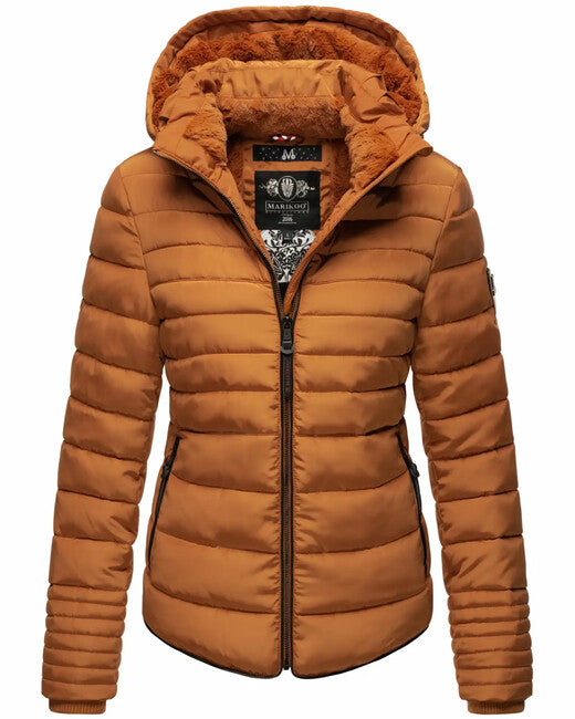 Marikoo Amber giacca invernale da donna con cappuccio, cannella arrugginita