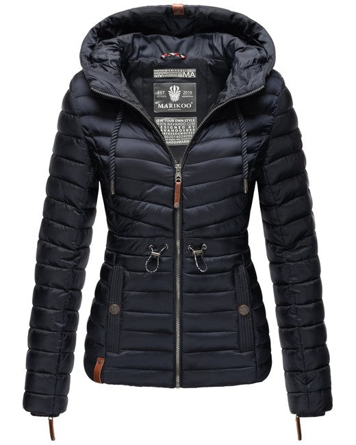 Marikoo ANIYAA giacca transitoria da donna con cappuccio, navy