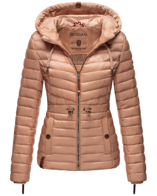 Marikoo Aniyaa giacca da donna per mezza stagione con cappuccio, rosa