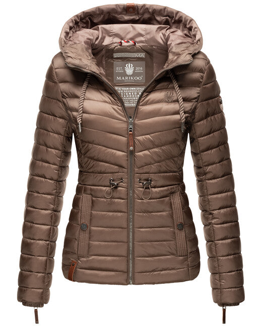 Marikoo ANIYAA giacca da donna per mezza stagione con cappuccio, taupe