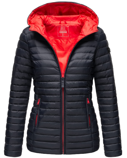 Marikoo Asraa giacca transitoria da donna con cappuccio, navy