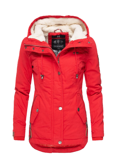 Marikoo BIKOO giacca invernale con cappuccio da donna, rosso