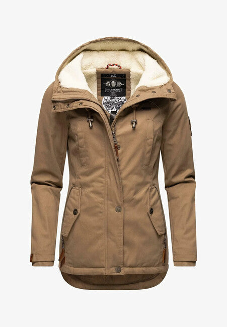 Marikoo BIKOO giacca invernale da donna con cappuccio, taupe