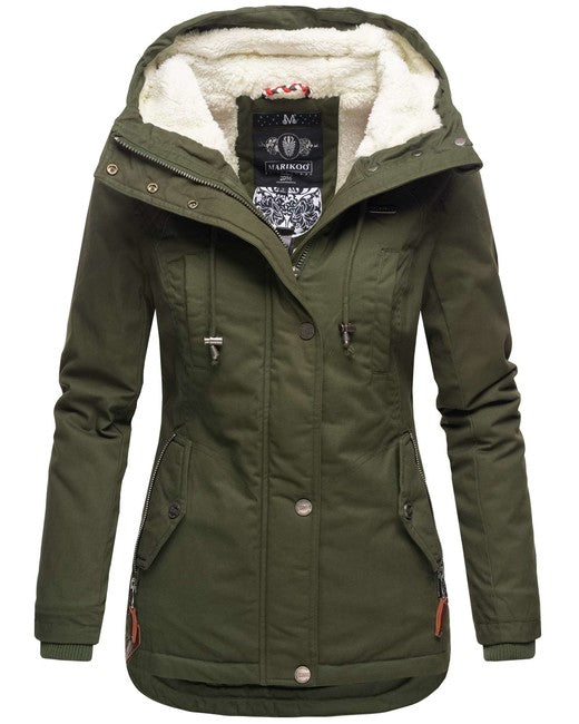Marikoo Bikoo giacca invernale da donna con cappuccio, verde