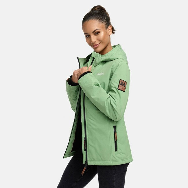 Marikoo Brombeere giacca da donna di transizione con cappuccio, verde