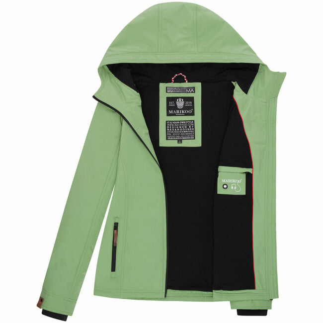 Marikoo Brombeere giacca da donna di transizione con cappuccio, verde