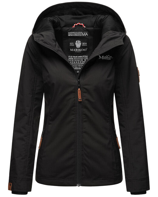 Marikoo BROMBEERE giacca transitoria da donna con cappuccio, nera