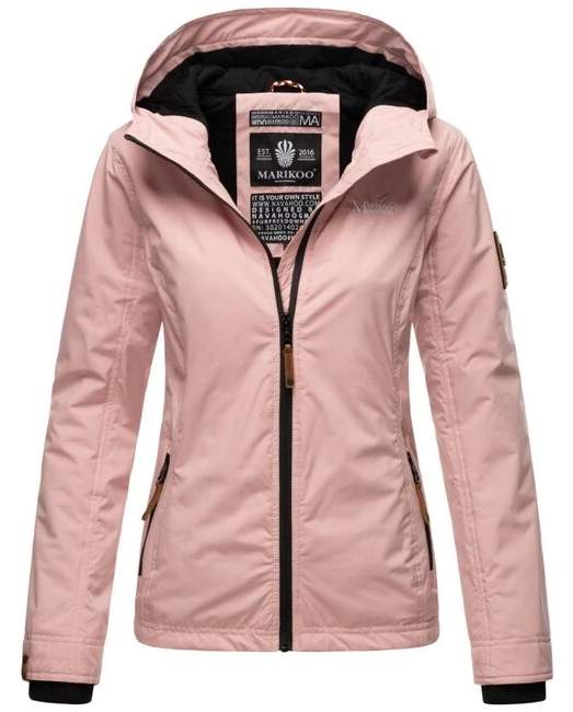 Marikoo BROMBEERE giacca transitoria da donna con cappuccio, rosa cipria
