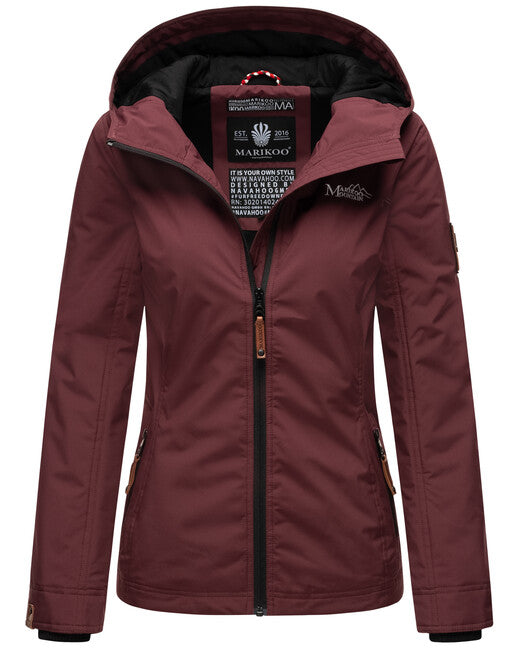 Marikoo BROMBEERE giacca transitoria da donna con cappuccio, bordeaux