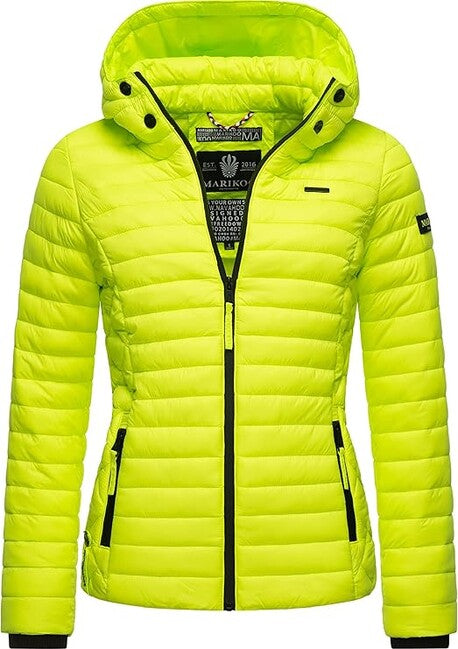 Marikoo Samtpfote giacca transitoria da donna, verde neon
