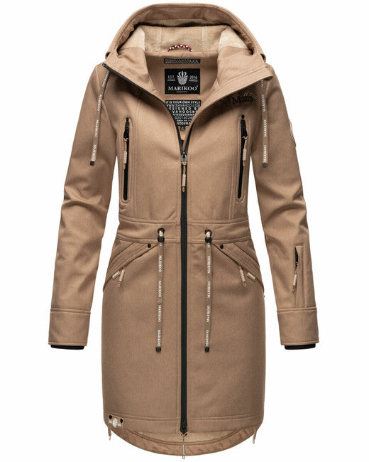Marikoo Racquelle giacca softshell da donna con cappuccio, grigia tortora