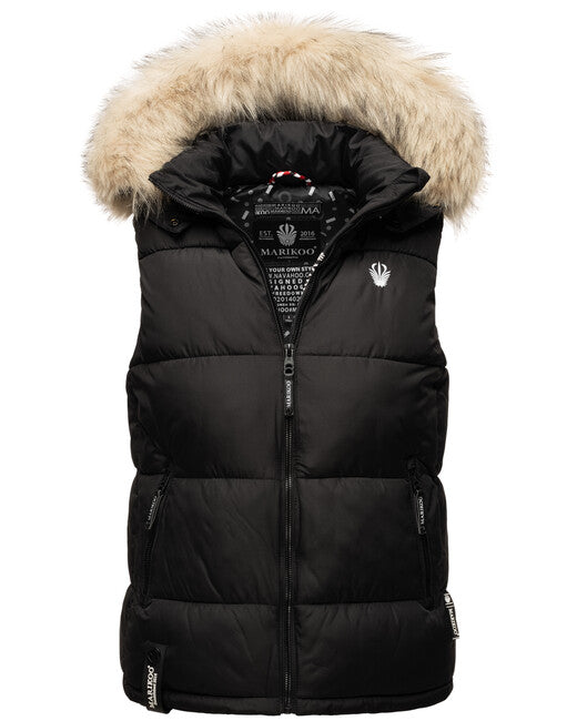 Marikoo Eisflockchen gilet da donna, nero