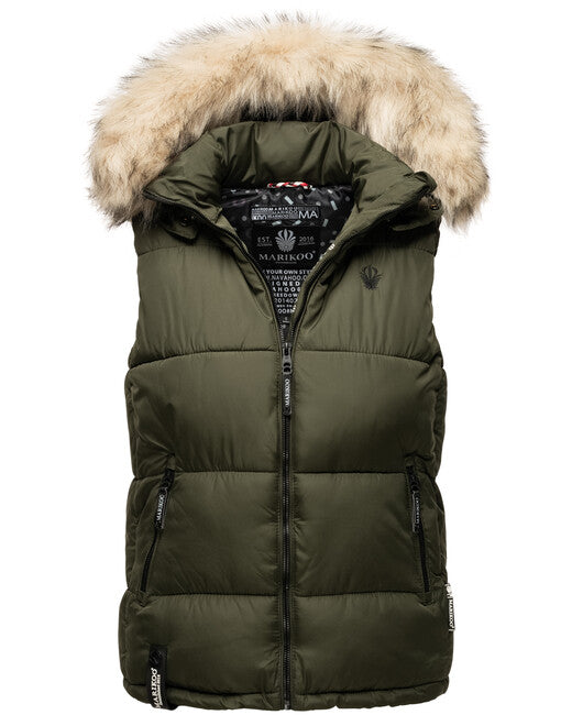 Marikoo Eisflockchen gilet da donna, oliva