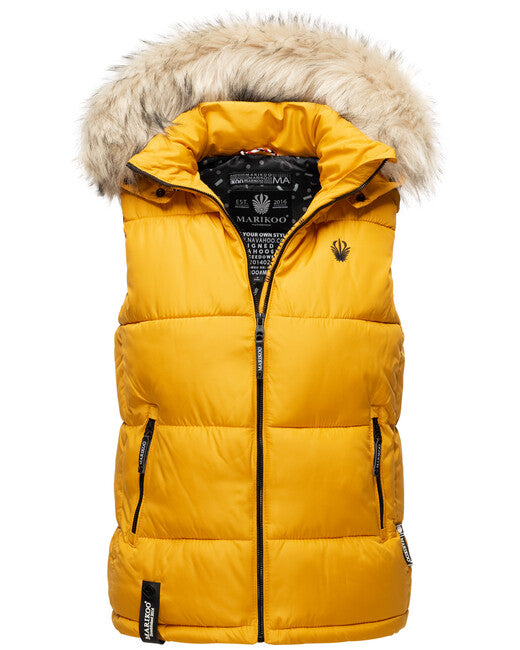 Marikoo Eisflockchen gilet da donna, giallo