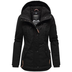 Marikoo Bikoo giacca invernale con cappuccio da donna, nero/nero