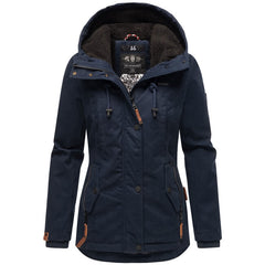 Marikoo Bikoo giacca invernale con cappuccio da donna, navy/nero