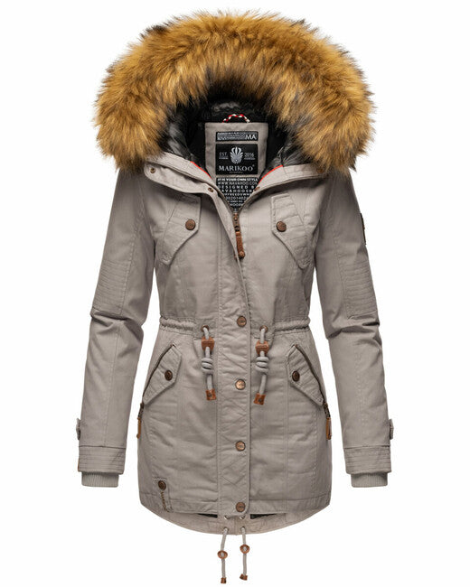 Marikoo La Viva Princess giacca invernale da donna con cappuccio, grigia zinco