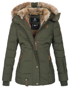 Marikoo Nekoo giacca invernale con cappuccio da donna, oliva