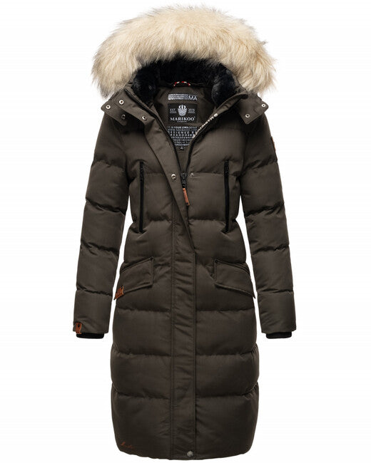 Marikoo Schneesternchen giacca invernale da donna con cappuccio, antracite