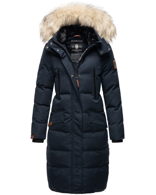 Marikoo Schneesternchen giacca invernale da donna con cappuccio, navy