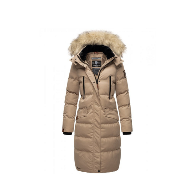 Marikoo Schneesternchen giacca invernale da donna con cappuccio, tortora