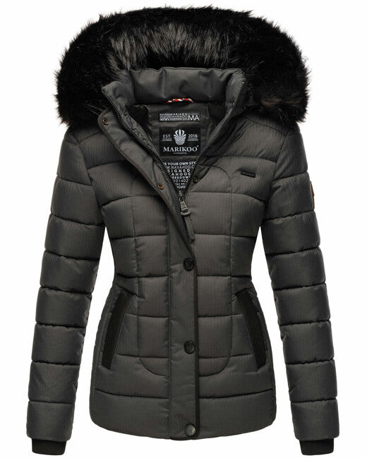 Marikoo Unique giacca invernale da donna con cappuccio, antracite