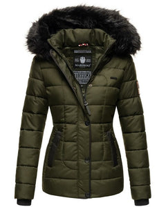 Marikoo Unique giacca invernale con cappuccio da donna, oliva