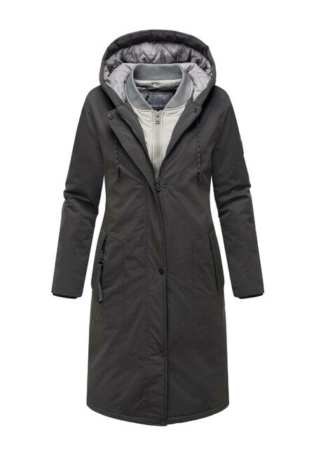 Marikoo Ledalaa parka invernale da donna con cappuccio, nero