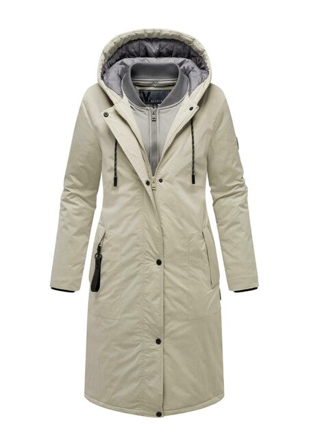 Marikoo Ledalaa parka invernale da donna con cappuccio, grigio ghiaia