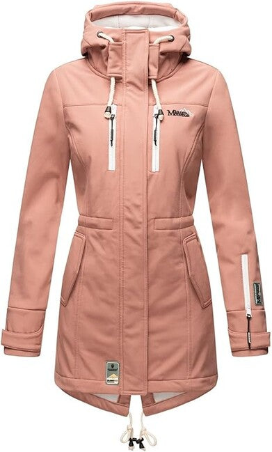 Marikoo Zimtzicke giacca invernale softshell da donna con cappuccio, terracotta