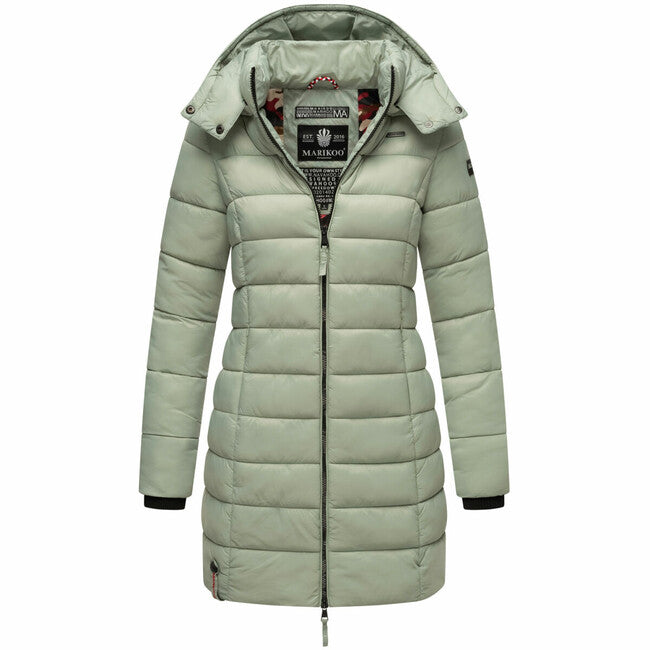 Marikoo Abendsternchen cappotto trapuntato da donna con cappuccio, menta fumosa