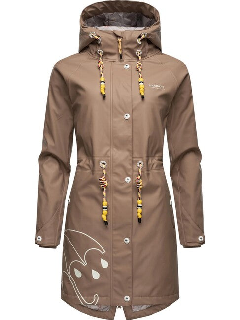 Marikoo DANCING UMBRELLA giacca impermeabile da donna, taupe