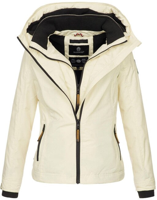 Marikoo Erdbeere giacca da donna primaverile con cappuccio, beige