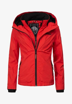 Marikoo ERDBEERE giacca mezza stagione da donna con cappuccio, rosso