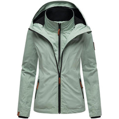 Marikoo ERDBEERE giacca mezza stagione da donna con cappuccio, Smokey mint