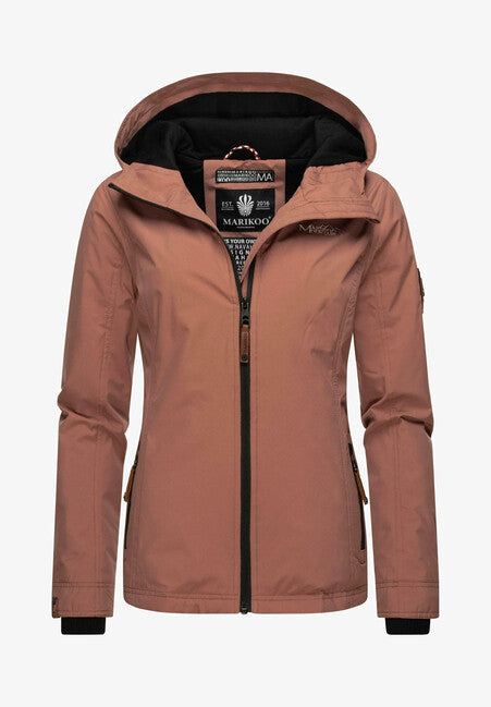 Marikoo ERDBEERE giacca transitoria da donna con cappuccio, terracotta