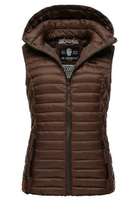 Marikoo HASENPFOTE gilet di transizione da donna, color cioccolato scuro