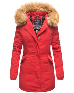 Marikoo Karmaa giacca invernale con cappuccio da donna, rosso
