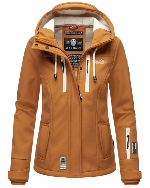 Marikoo Kleine Zicke giacca transitoria da donna con cappuccio, marrone caramello
