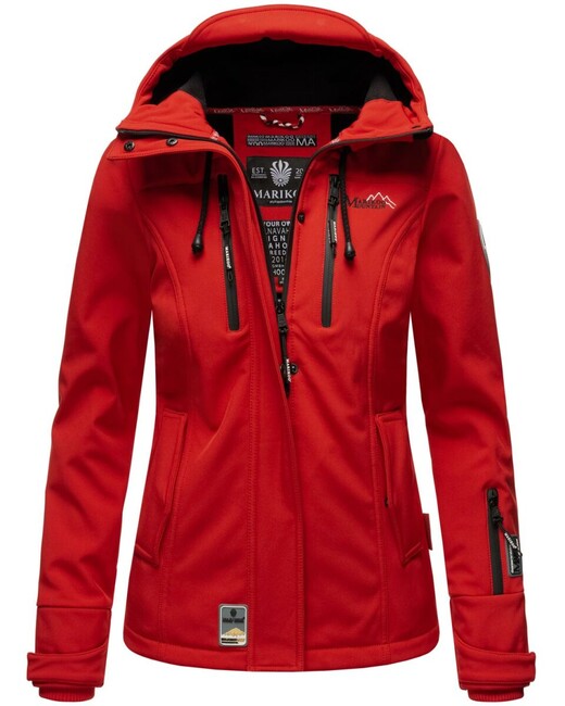 Marikoo Kleine Zicke giacca transitoria da donna con cappuccio, rossa