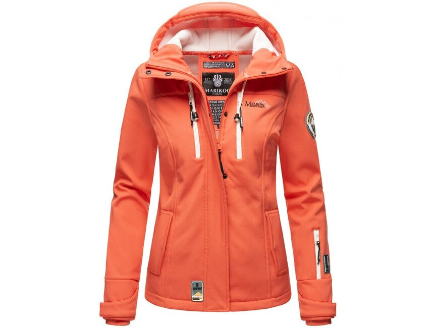 Marikoo Kleine Zicke giacca transitoria da donna con cappuccio, corallo