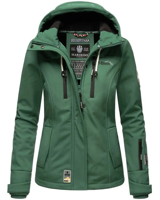 Marikoo Kleine Zicke giacca transitoria da donna con cappuccio, verde polvere
