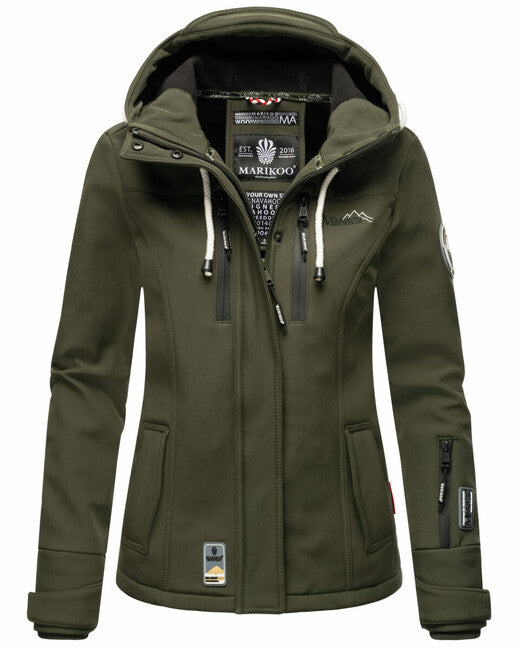 Marikoo KLEINE ZICKE giacca transitoria da donna con cappuccio, verde