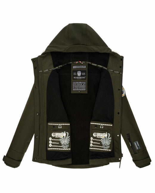Marikoo KLEINE ZICKE giacca transitoria da donna con cappuccio, verde