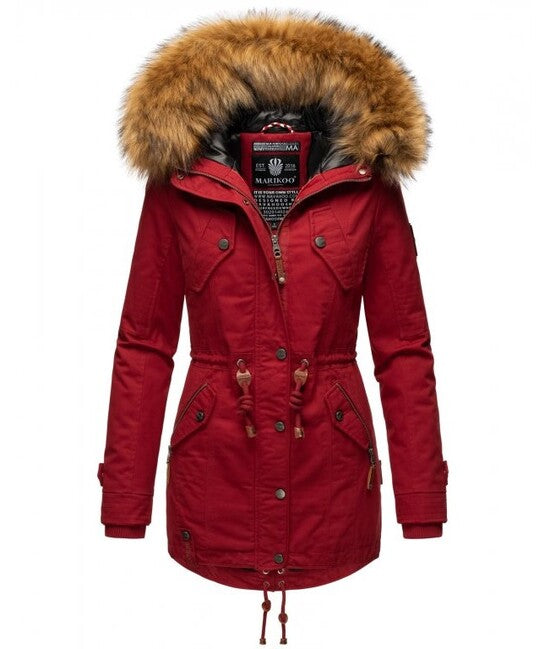 Marikoo La Viva Princess giacca invernale da donna con cappuccio, rossa sangue
