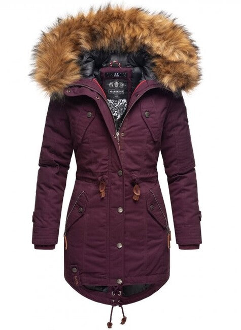 Marikoo La Viva Princess giacca invernale da donna con cappuccio, vino