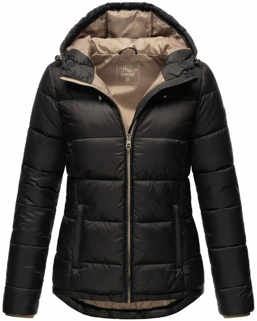 Marikoo Leandraa giacca transitoria da donna con cappuccio, nera