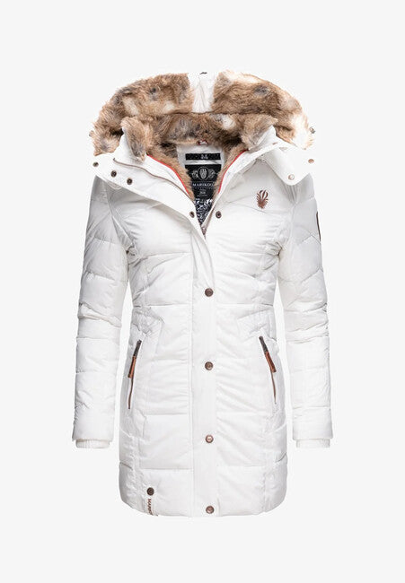 Marikoo Lieblings Jacke giacca invernale da donna con cappuccio, bianca
