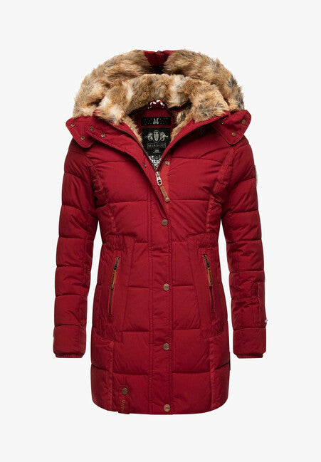 Marikoo Lieblings jacke giacca invernale da donna con cappuccio, rossa sangue
